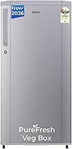 Haier 165 L 1 Star Direct Cool Single Door Refrigerator with Diamond Edge Freezing Technology, Easy Clean Back, Large Vegetable Box (HED-171MSA-P, Moon Silver, 2026 Model)