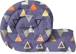 VAS COLLECTIONS 220 GSM Reversible Microfiber AC Comforter/Blanket/Quilt/Duvets for Winter Single Size Bed (240X152 cm, Blue & Orange)
