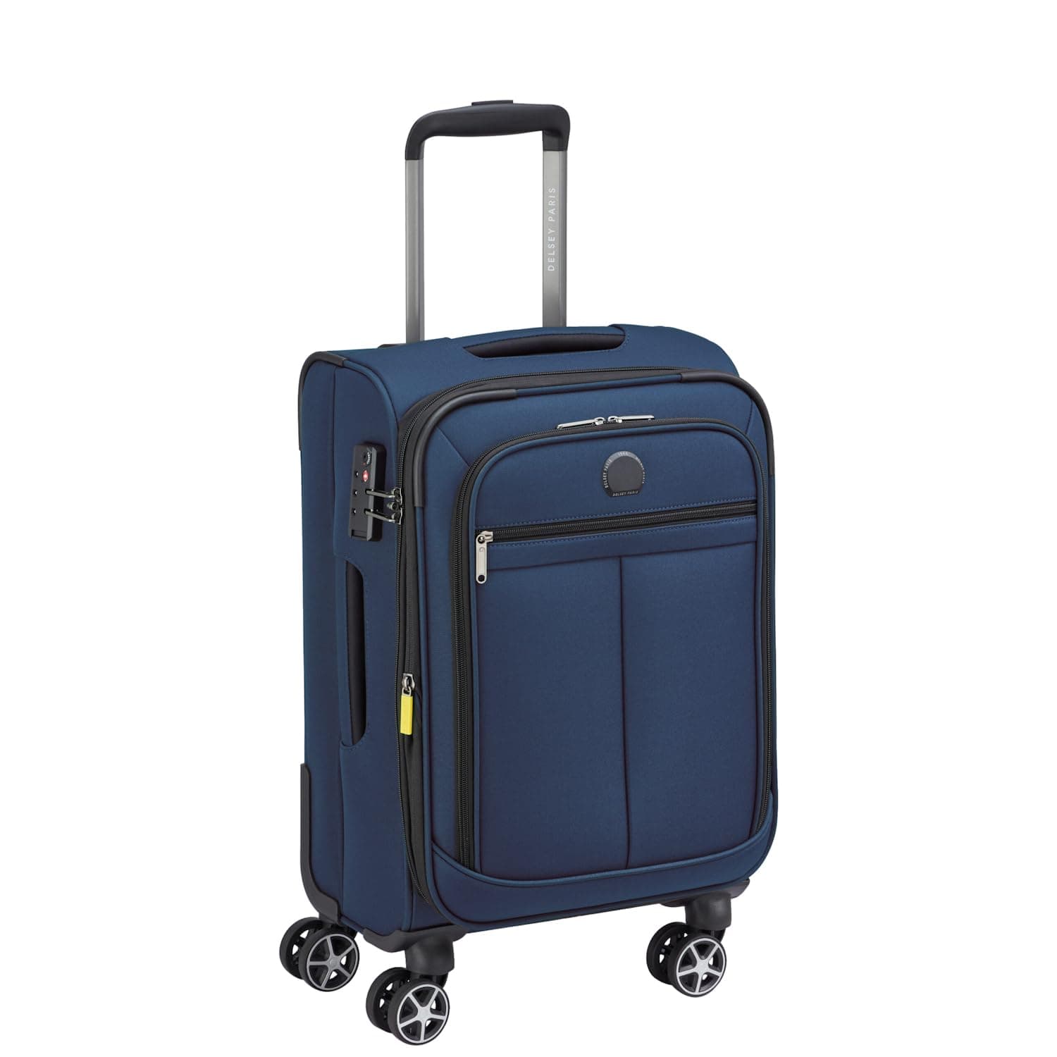 DELSEY PARIS Priscilla 55 CM Small Polyester 8 Wheels Blue Expandable Carry-on Softside with Global Warranty 2 Years Trolley Bag/Suitcase/Lugguage