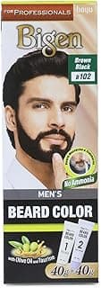Bigen Professional Beard colour B102 Brown Black| Leaves no Stains, 40g+40g