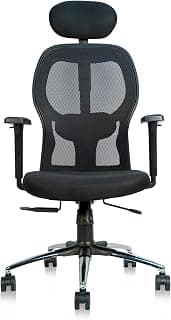 CELLBELL Tauras Pro C100 Mesh High Back Office Chair/Study/Computer/Revolving/Desk Chair for Work from Home Metal Base Seat Height Adjustable Chair with 3 Years of Warranty (Black)