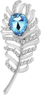 Om Jewells Mens Jewellery Lovely Peacock Feather Lapel Pin Brooch With Crystal Stones For Mens And Boys SP10002011