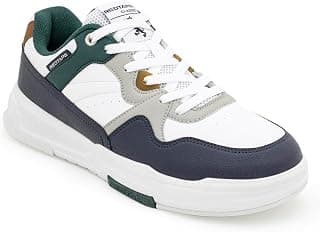 Red Tape Men's Sneakers Navy Green Pu Round Toe Lace-Up, 6 UK
