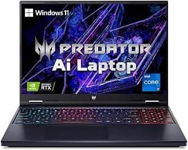 Acer Predator Helios Neo 16 Gaming Laptop,Intel Core i7-14700HX Processor, RTX 4060-8 GB GDDR6, IPS WQXGA Display, 500 nits, 165 Hz Refresh Rate(Win 11 Home/16GB DDR5/1TB),PHN16-72 with 16"/40.64cm