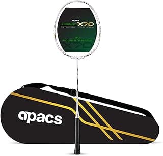 Apacs iHawk X70 (Unstrung) Full Graphite Ultra Strong Carbon Fibre (75-79g) | 35 LBS Max Tension | 3D Power Frame | Made in Vietnam Badminton Racket with Full Cover (White) (All Rounder)