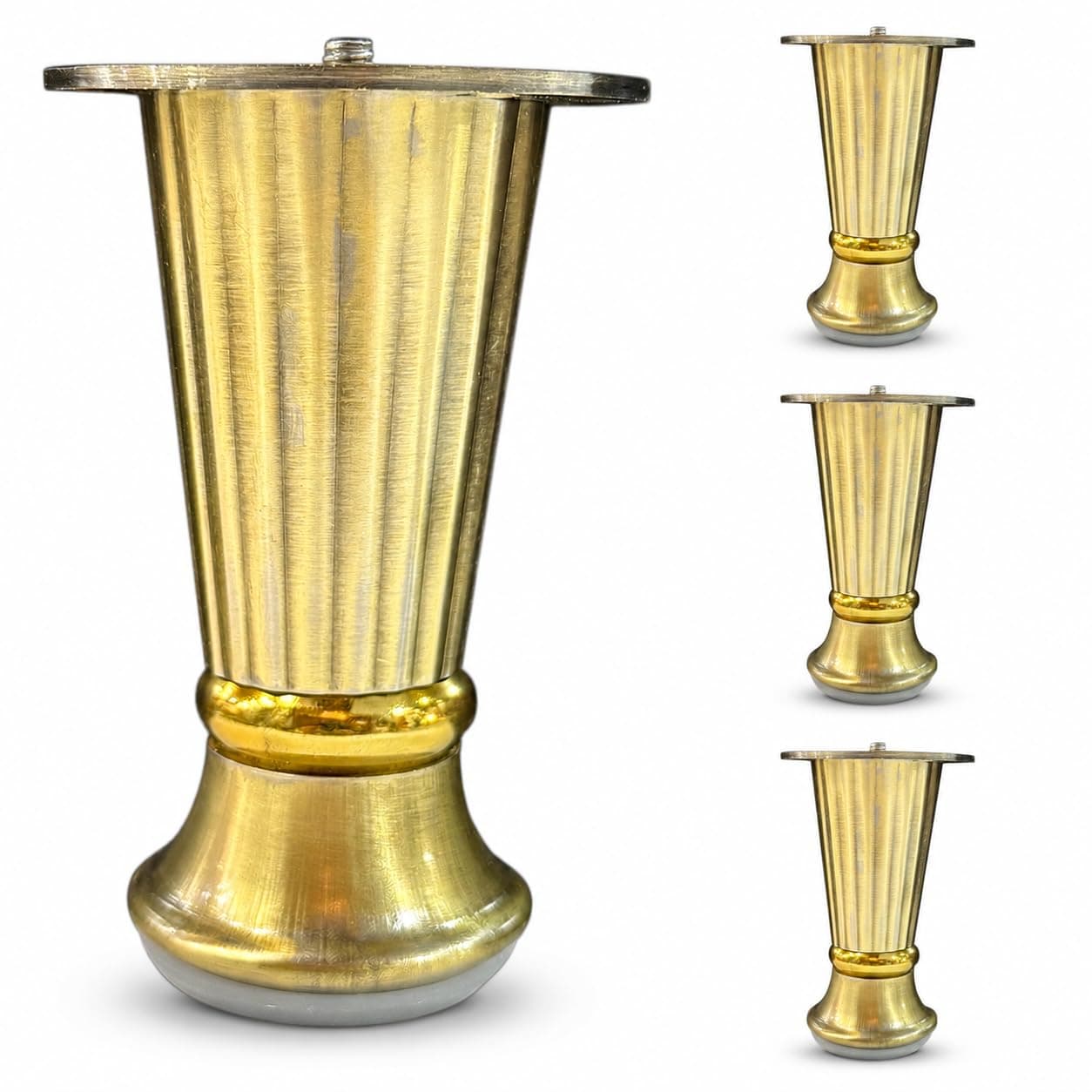 Dormaster Antique Color | Heavy Duty Stainless Steel 3 inch Sofa Legs for Furniture Fitting | Sofa Hardware Leg | Cone Shape Sofa Leg Pack of 4 pcs (3 inch)