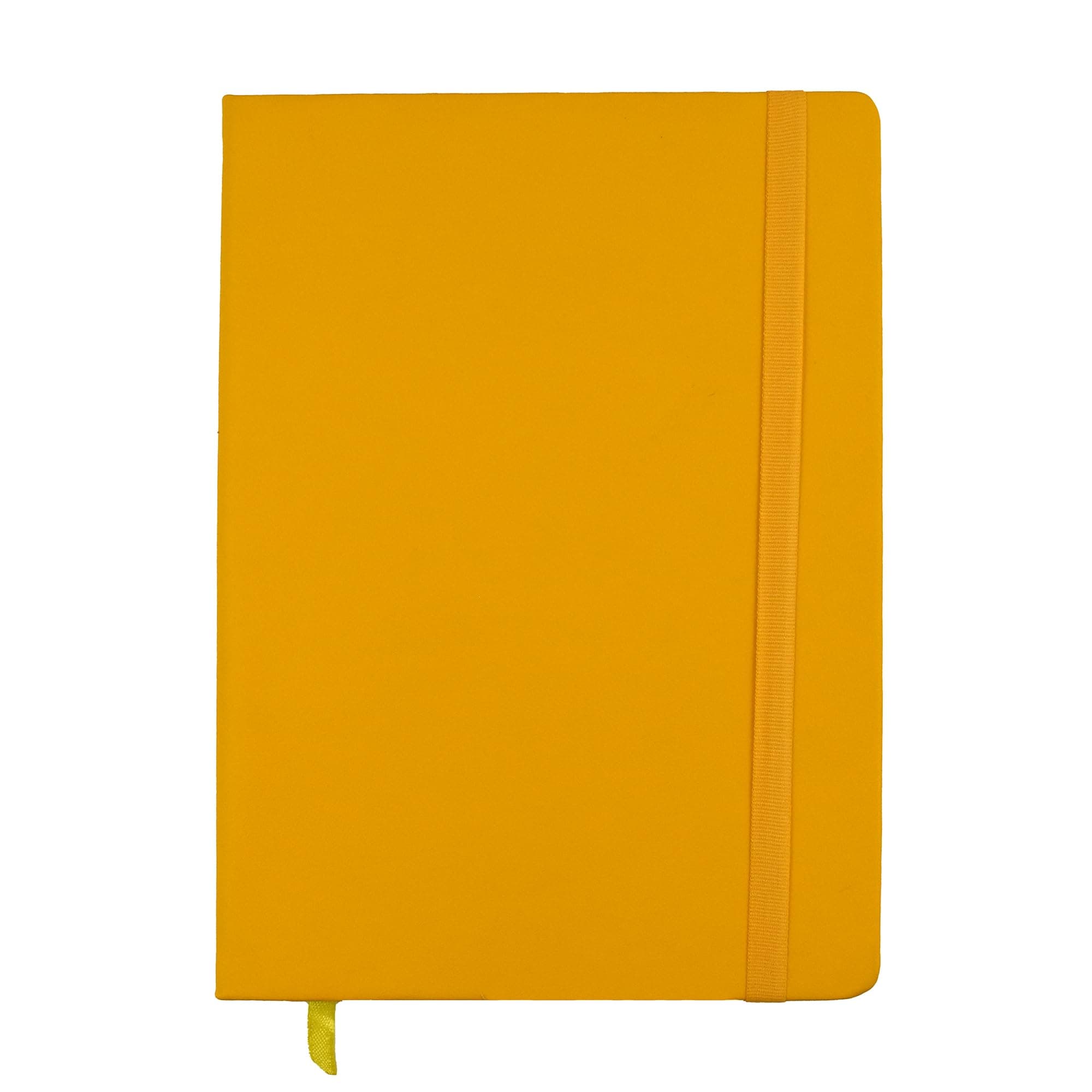 Cubic Premium A5 PU Leather Hardbound Diary | Yellow Color | Elastic Closure | Built-in Bookmark | Pen Holder | Ideal for Work, Study & Journaling, 160 Pages