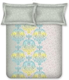 Bombay Dyeing Double Cotton 210 TC Bedsheet with 2 Pillow Covers, Size: 226cm x 254xm, Blue 2 | 210 TC, 226cm x 254cm