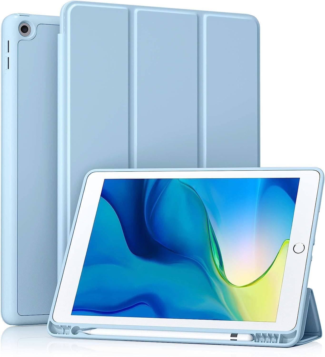 MOCA [Flexible Back] with [Pencil Holder] Smart Case for 10.2 inch iPad 9th 8th 7th Generation 10.2" iPads 2021 2020 2019 Launch A2603 A2604 A2605 A2270 A2428 A2429 A2430 A2197 A2198 A2200 Flip Cover