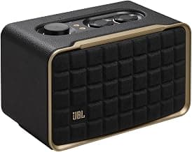 JBL Authentics 200, Smart Home WiFi Speaker and Music Streaming, Voice Assist and Bluetooth Connectivity, Automatic Calibration, Compatible with Google Home & Amazon Alexa, Retro Design in Black