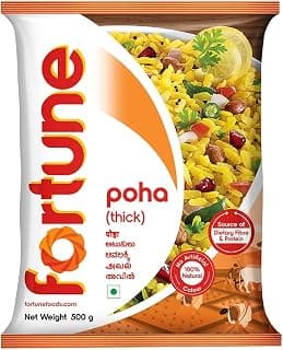 FORTUNE Thick Poha, Source of Fibre and Protein, 500grams