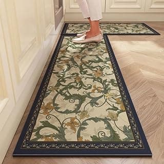Dravizon Anti-Skid Kitchen Runner Mat for Floor – Waterproof, Oil Resistant Long Floor Rug for Kitchen, Sink & Hallway Soft Cushioned Standing Mat with Elegant Design, Easy Clean Non-Slip Carpet
