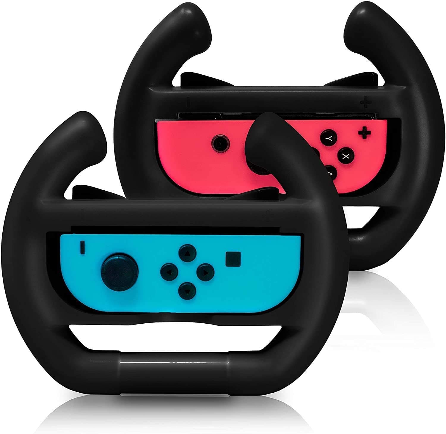 New World 2pcs Racing Game Steering Wheels Attachment for Switch, Switch OLED & Joy-Cons,Racing Wheel for Mario Kart 8 Deluxe and Switch games,Joycon Wheel Attachment,(Joycon not included)