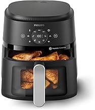 PHILIPS 2000 Series Airfryer - 4.2L Capacity, RapidAir Technology, 13-in-1 Presets, Touchscreen Control, Cooking Window, Up to 90% Less Fat (NA221/00)