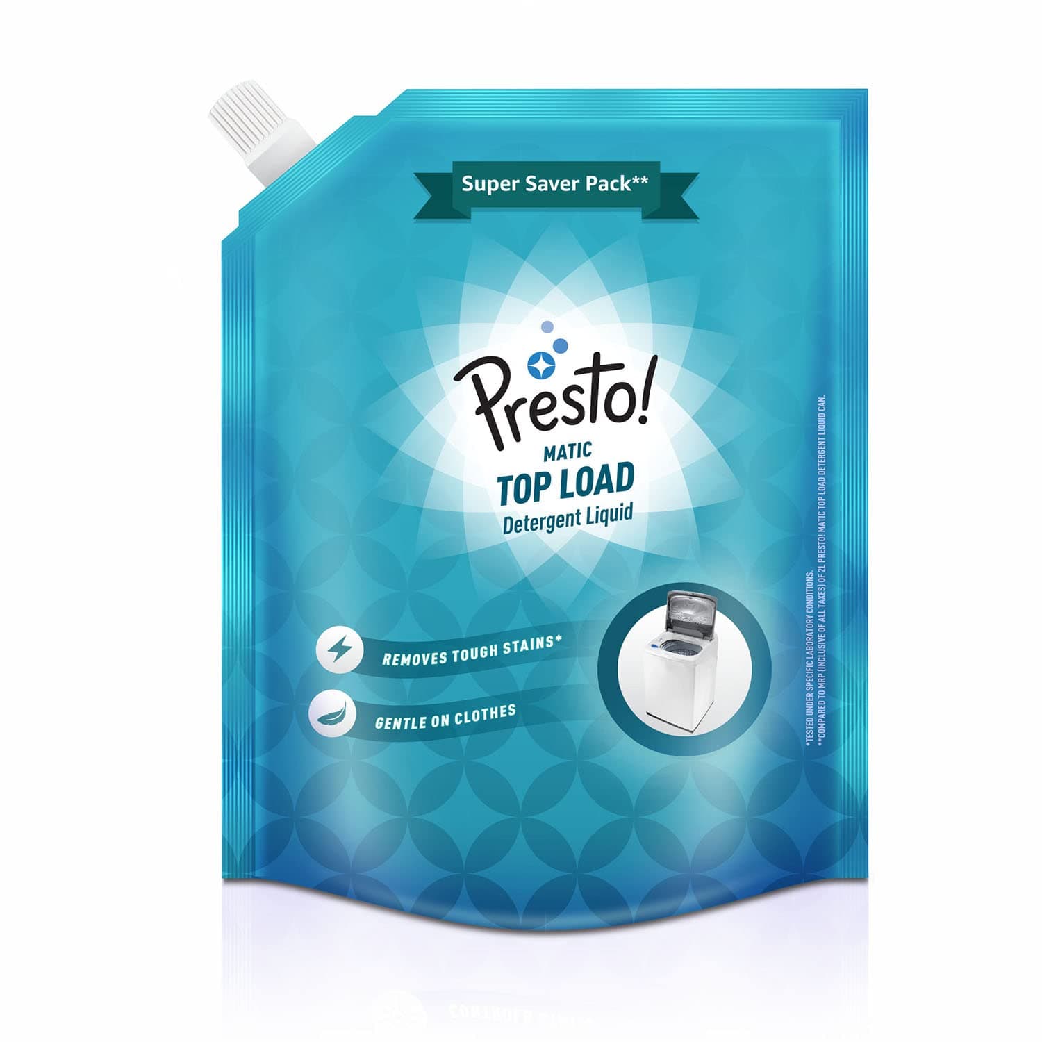 Amazon Brand - Presto! Matic Top Load Liquid Detergent, Refill Pack | 2 Litre | Removes Tough Stains | Gentle On Clothes | Protects Fabric Color | Refreshing Fragrance | Bleach-Free & Phosphate-Free