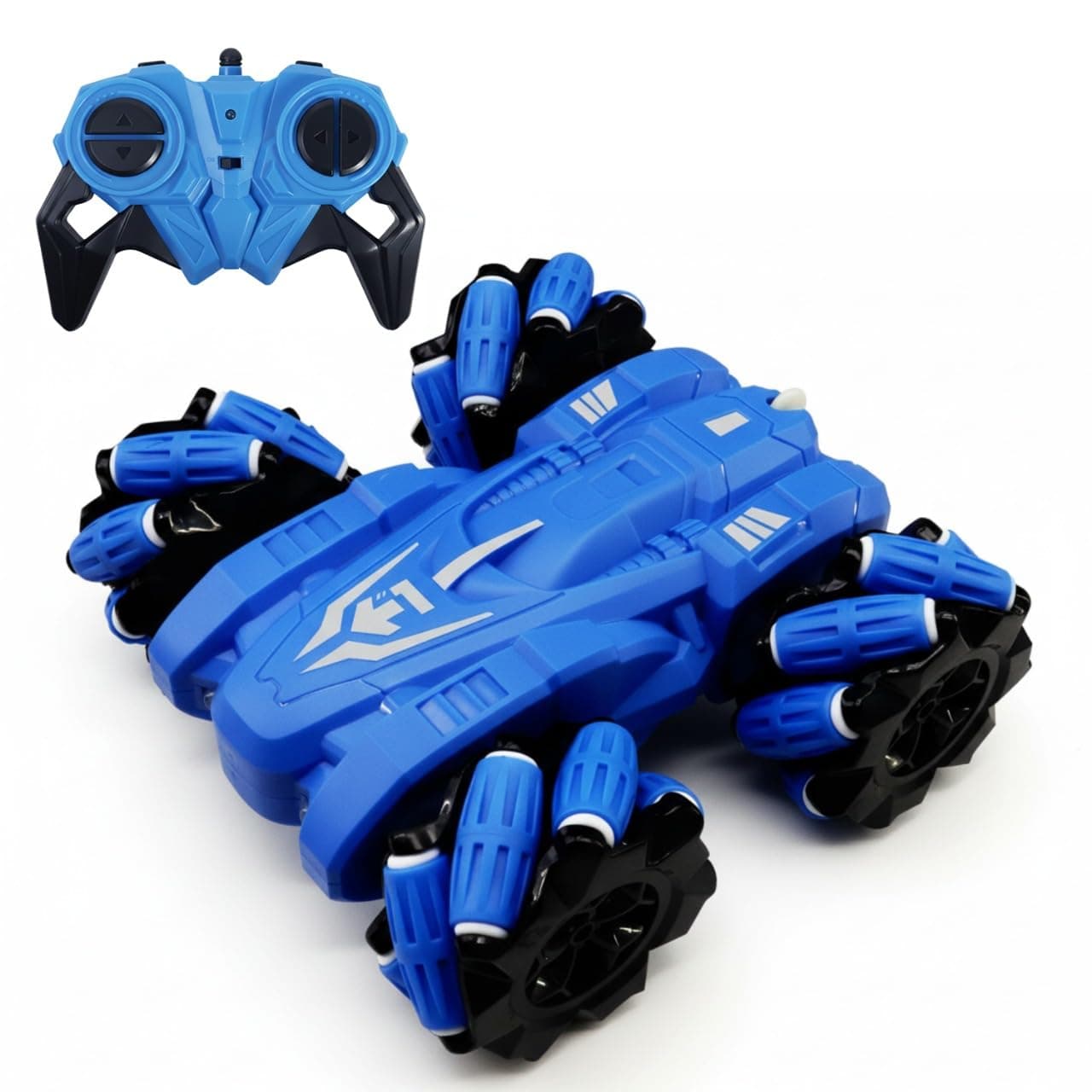 Popsugar Remote Control Drift Stunt Car 4WD | 360° Rotating | Dual Sided Climbing | High-Speed Tumbling | Rechargeable Stunt Car | C-Type Charging | Remote Control Car for Kids | Made in India.