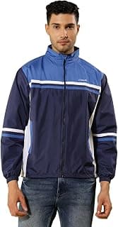 Dollar Men's Polyester Colourblock Windcheater Jacket With Zipper Pockets
