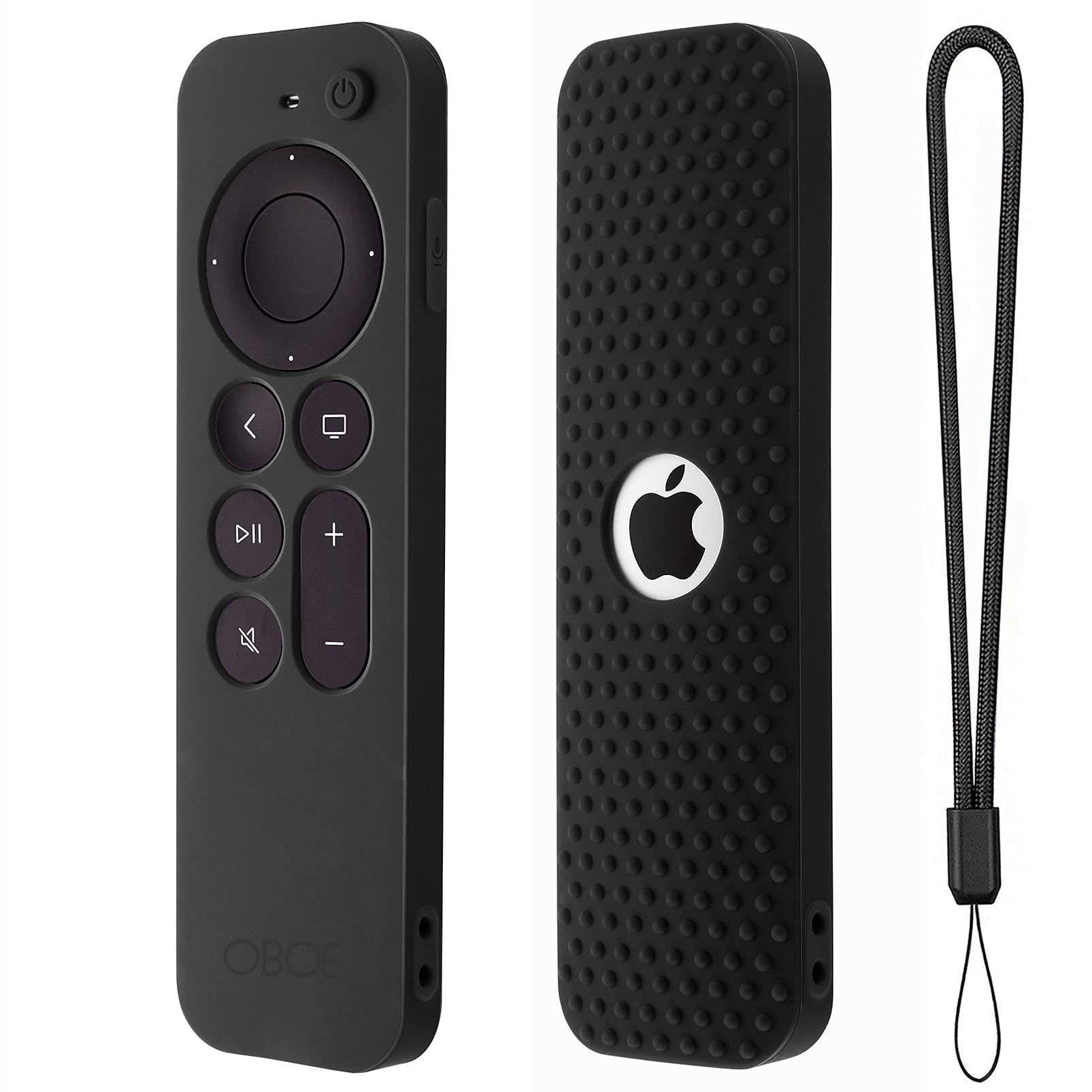 Dealfreez Silicone TV Remote Cover Compatible with New Siri Apple TV 4k 2nd Generation Remote Protective Case with Loop (C-Black) [Remote NOT Included]