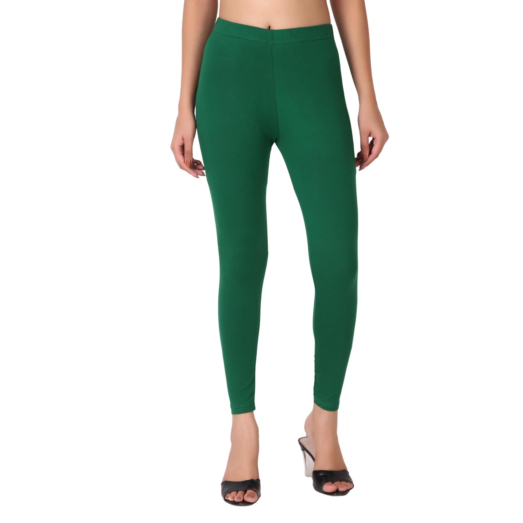 SOLIDBOTTOMS Ankle Length Cotton Lycra Leggings for Women's and Girl's | Slim Fit, Streachable, Ultra Soft Leggi | Short Leggi