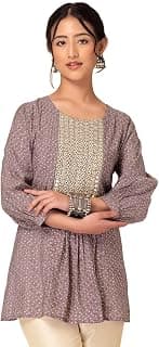 Indya Women's Muslin Regular Fit Striped Kurta