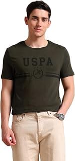 U.S. POLO ASSN. Brand Printed Cotton T-Shirts for Men - Breathable & Comfortable, Half Sleeves Mens Casual T Shirts