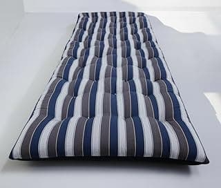 Adim's Soft Cotton Filled Quilt Mattress Single Bed Blue Lining Star 72 x 36 x 4 Inches,Firm, Reversible, Pure Cotton Fabric,