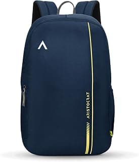 Aristocrat Nova 15L Laptop Backpack for Men & Women with Bottle Pocket | Padded Shoulder Straps, Multi Compartments | Travel & College Bag | Dark Blue
