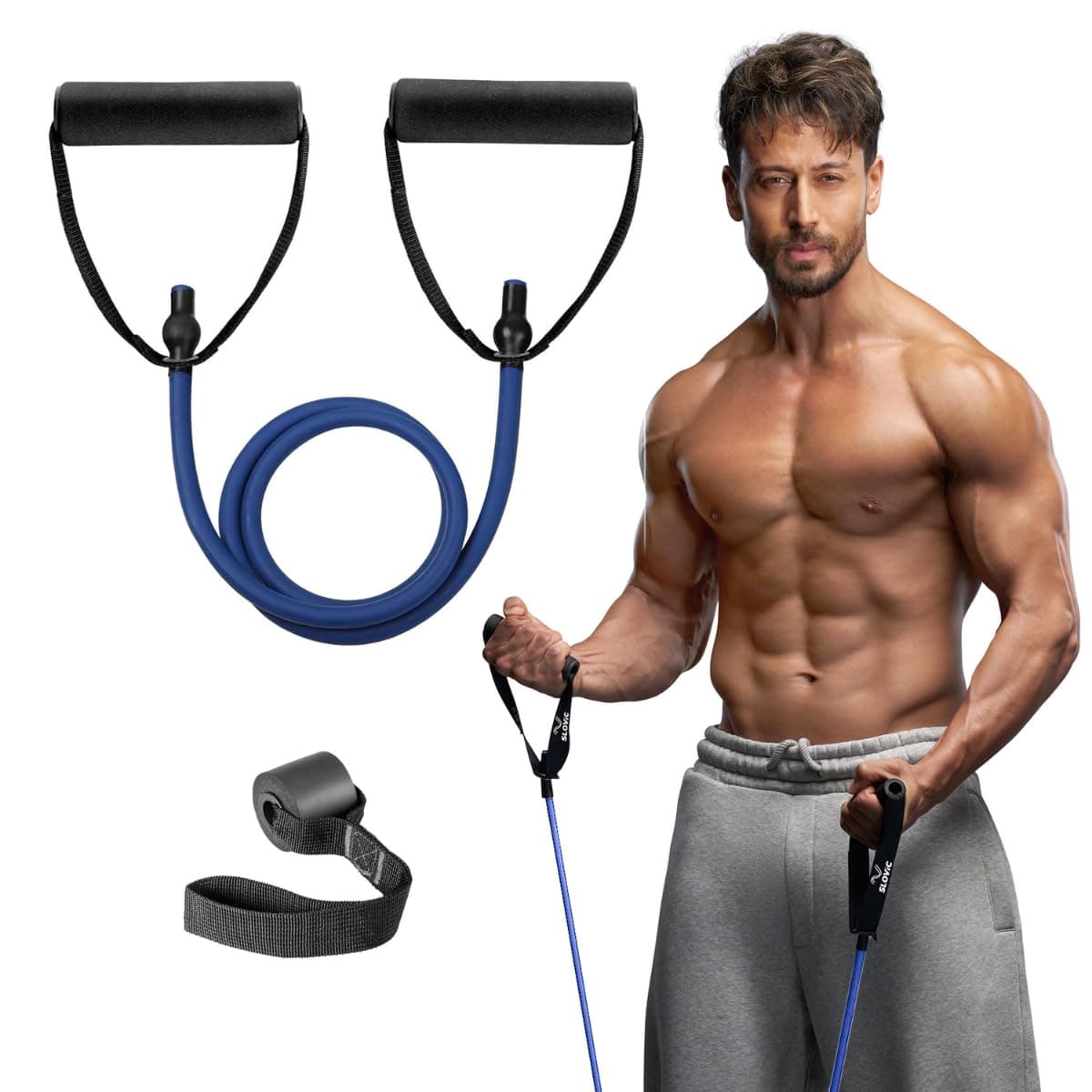Slovic Resistance Tube [Upto 10 KG] | Resistance Band for Workout | Stretching Band for Exercise Band | Resistance Bands Set | Gym Equipment for Home Workout | Ideal for Men & Women