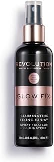 Makeup Revolution Glow Fix Illuminating Setting Spray 100ml | Dewy Radiant Makeup Finish + Long-Lasting 8Hr Hold | Aloe Vera + Vitamin E Hydrating Mist | Lightweight, Vegan & Cruelty-Free