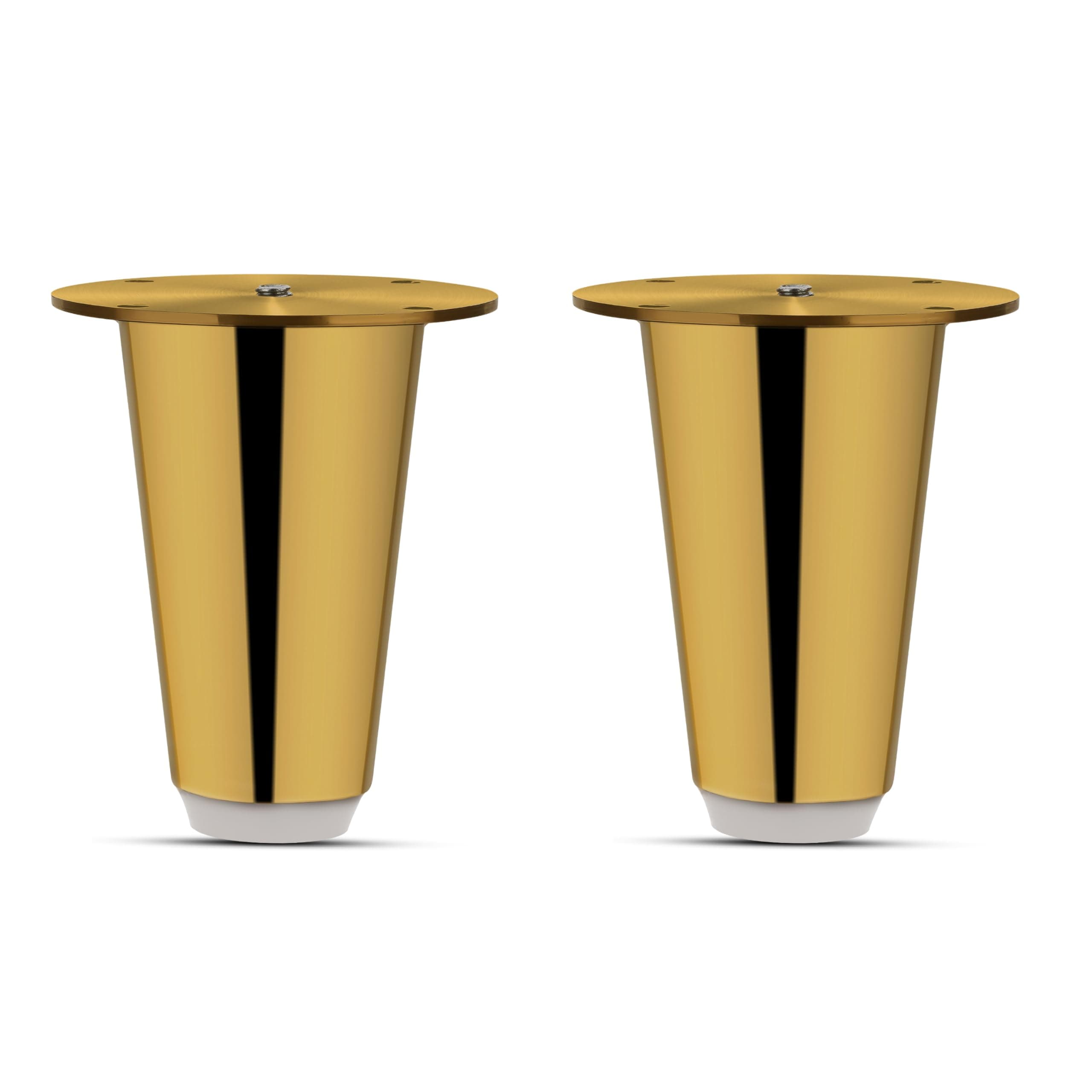 Plantex Heavy Duty Round 3 inch Spare Sofa Legs for Bed Furniture/Sofa Legs for Furniture Fitting/Table Legs/Sofa Leg Set of 2 pcs (Gold)