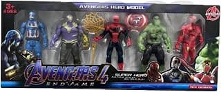 Avenger Toy Set for Kids Super Hero Action Figure Toy Set for Boys Girls Best Gift for Children Their Birthday Multicolored (Set of 5 Superheros)