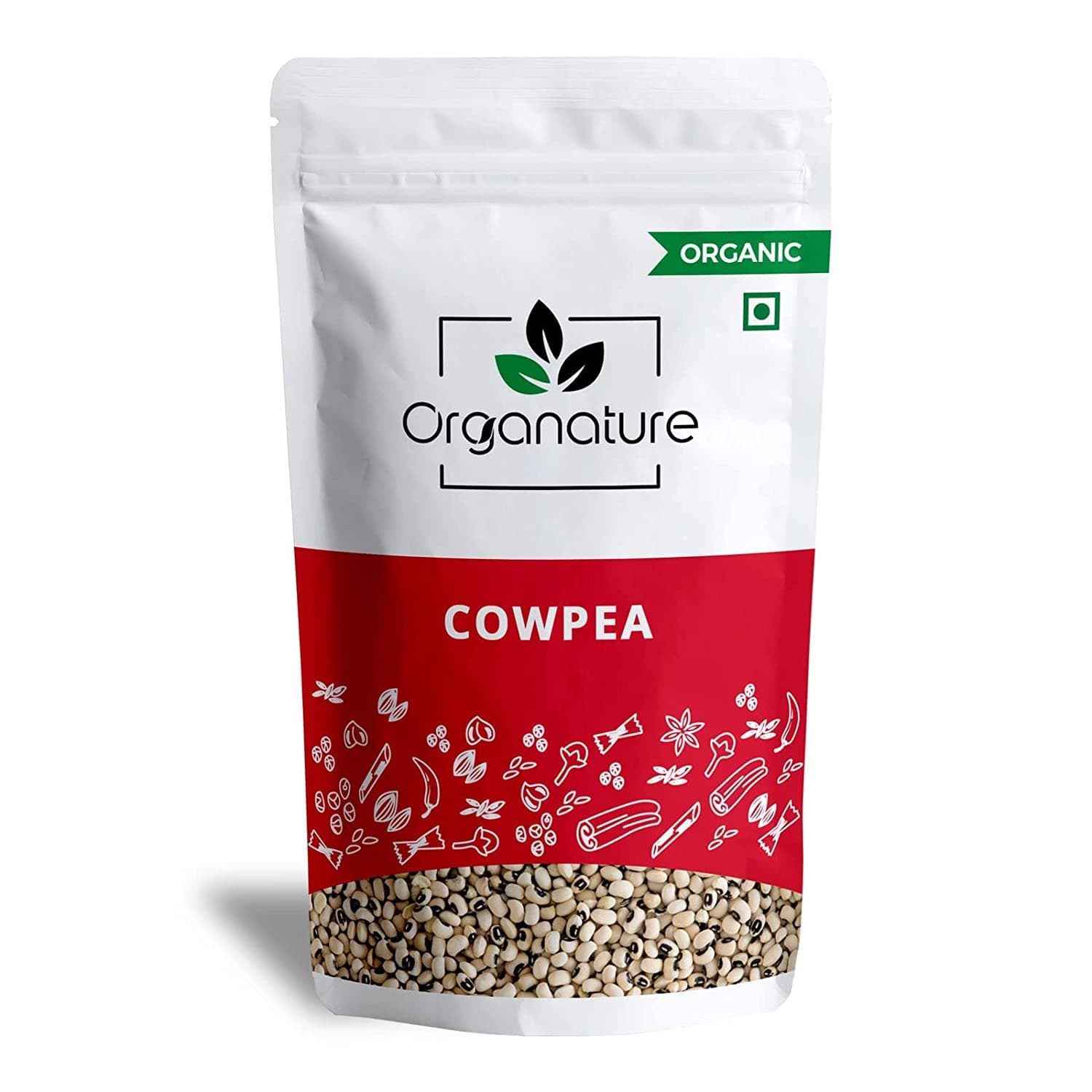 Organature Organic Cowpea (white) |Natural Whole Dried Cowpea beans |Black Eye Beans, Lobia, Lobiya & Chawli Beans (350 Grams)