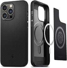 Spigen Mag Armor MagFit Back Cover Case for iPhone 14 Pro, MagSafe Compatible, Military-Grade - Polycarbonate + TPU | Matte Black