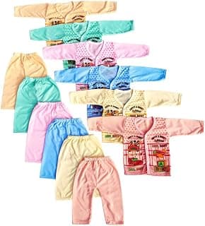 Baby Boys & Baby Girl's Soft Cotton printed Full sleeve Shirt Pyjama Casual Dress Jhabla for Kids Newborn Infant Toddler Combo Pack of -6
