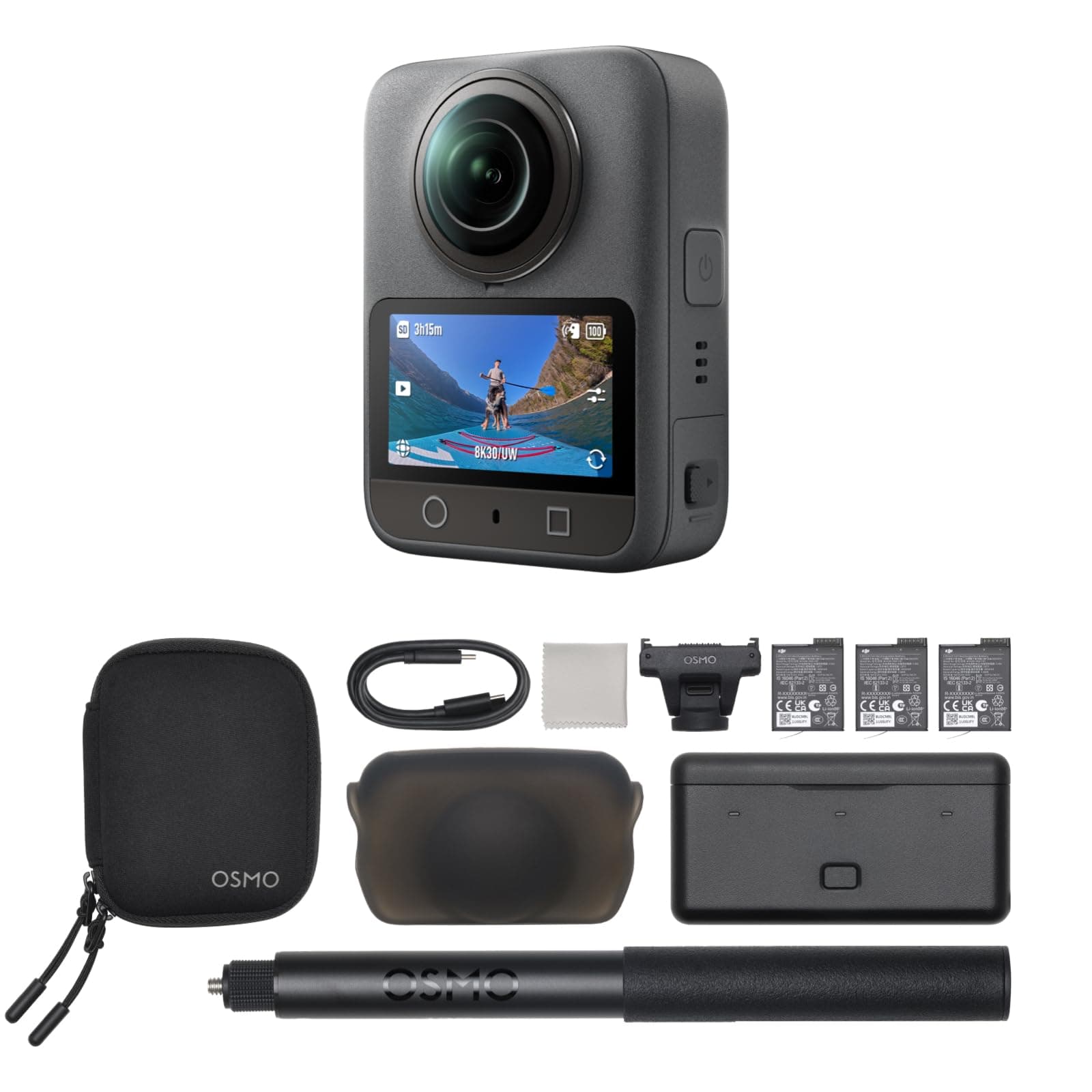 DJI Osmo 360 Adventure Combo,360 Camera With 1-Inch 360° Imaging, Native 8K 360° Video, 4K/120fps & 170° Boost Video, 120MP 360° Photo, 100-Min 8K Recording, Waterproof, Action Camera for Sports, Vlog | 1" 360° Imaging, Extended Battery Life with 3 Batteries, Native 8K 360° Video, 4K/120fps & 170° Boost Video