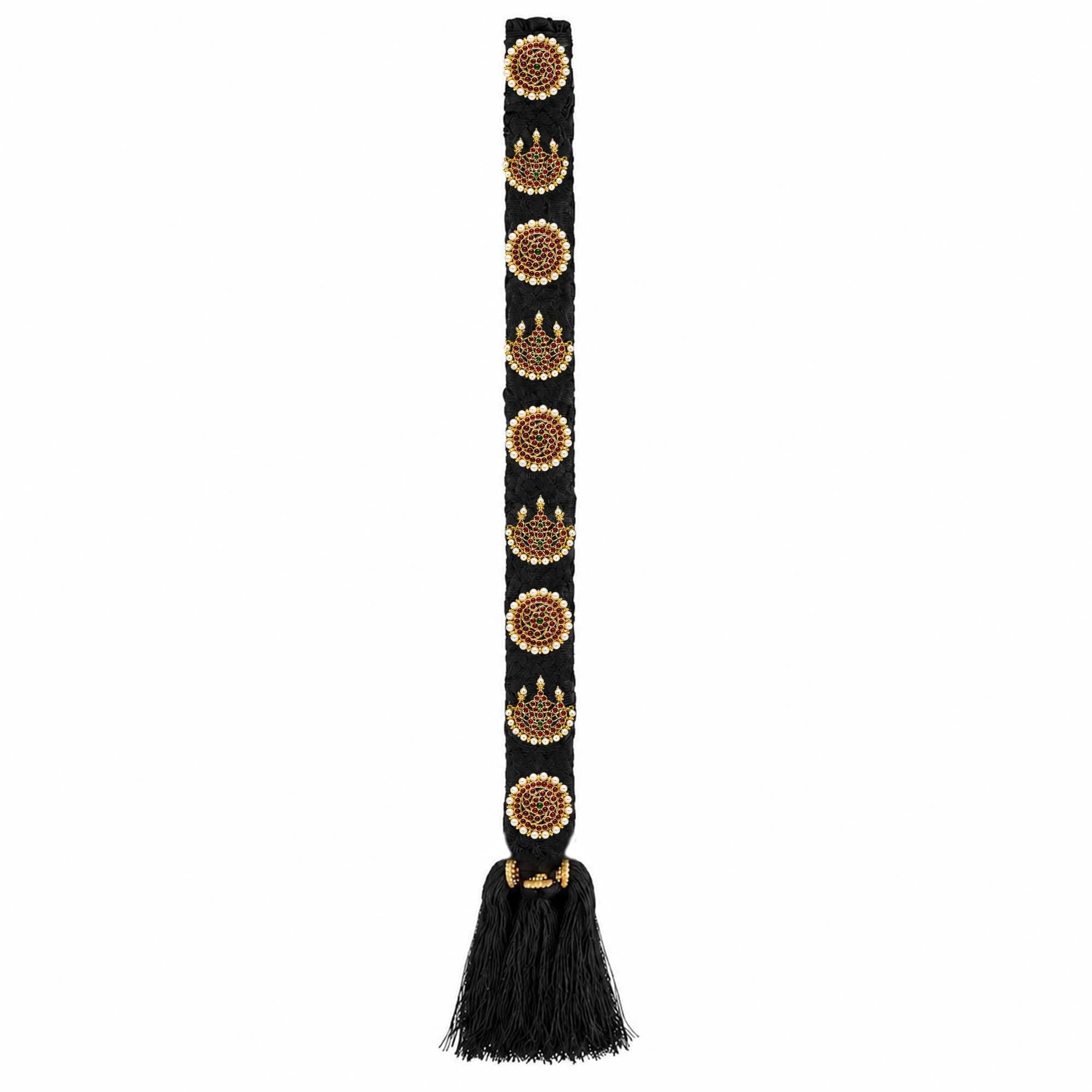 VAMA FASHIONS Traditional Pula Poola Jada Billalu Hair Choti Ornaments Beera Bharatanatyam Kuchipudi Classical Dance Jewellery for Women & Girls (Jada for Bharatanatyam)