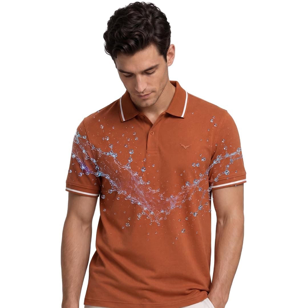 NOBERO Men's Travel Polo T-Shirt | Premium Cotton Stretch Fabric | Anti-Odor & Water-Repellent | UPF 50+ Sun Protection | Regular Fit Polo Collar Casual Wear