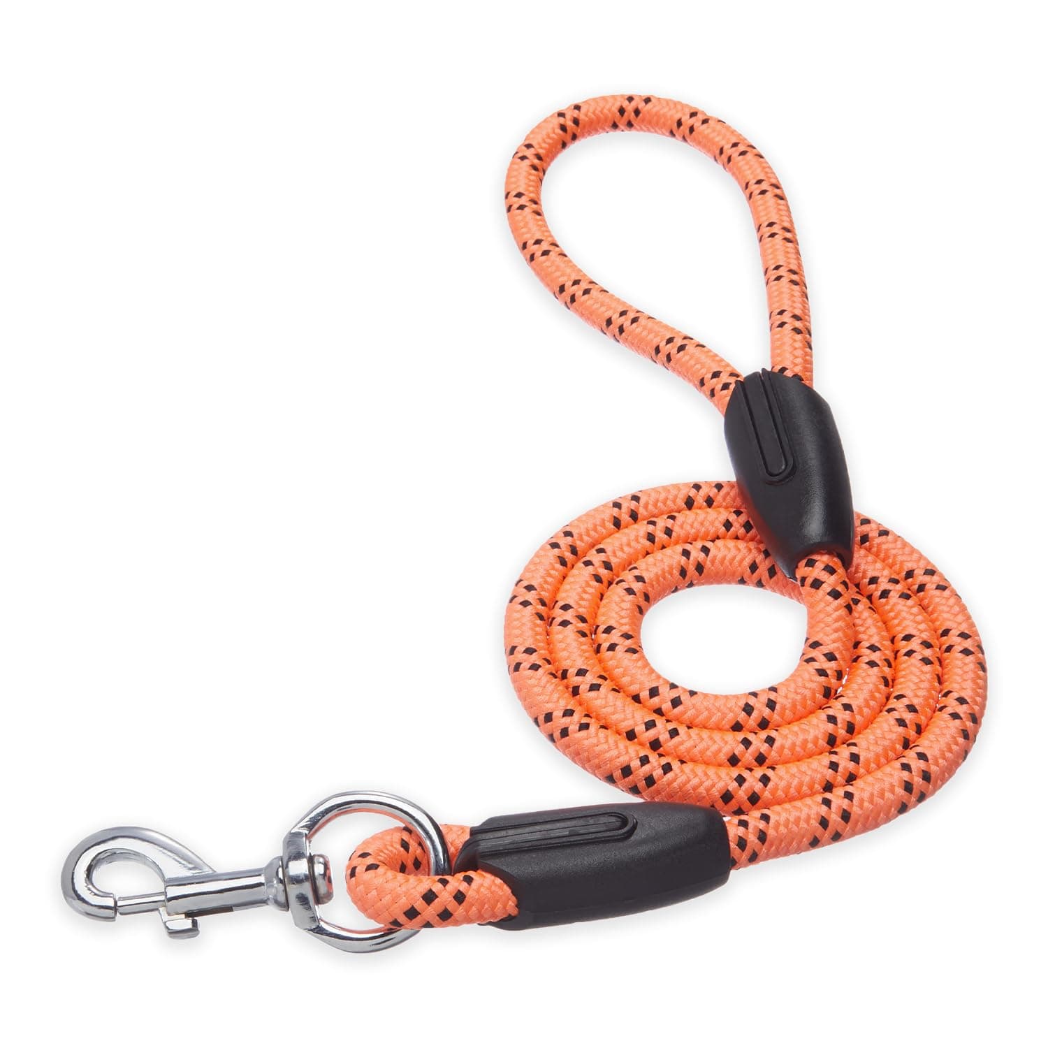 Amazon Basics, Heavy Duty Reflective Dog Leash 4ft /122 cm Long Nylon Rope Leash with Anti-Slip Padded Handle for Medium & Large Dogs Durable Training Leash | 12 mm Thicknes | Orange