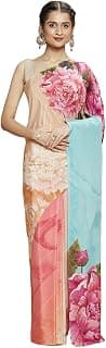 Navyasa Womens Liva Crepe Printed Woven Saree with Unstitched Blouse Piece