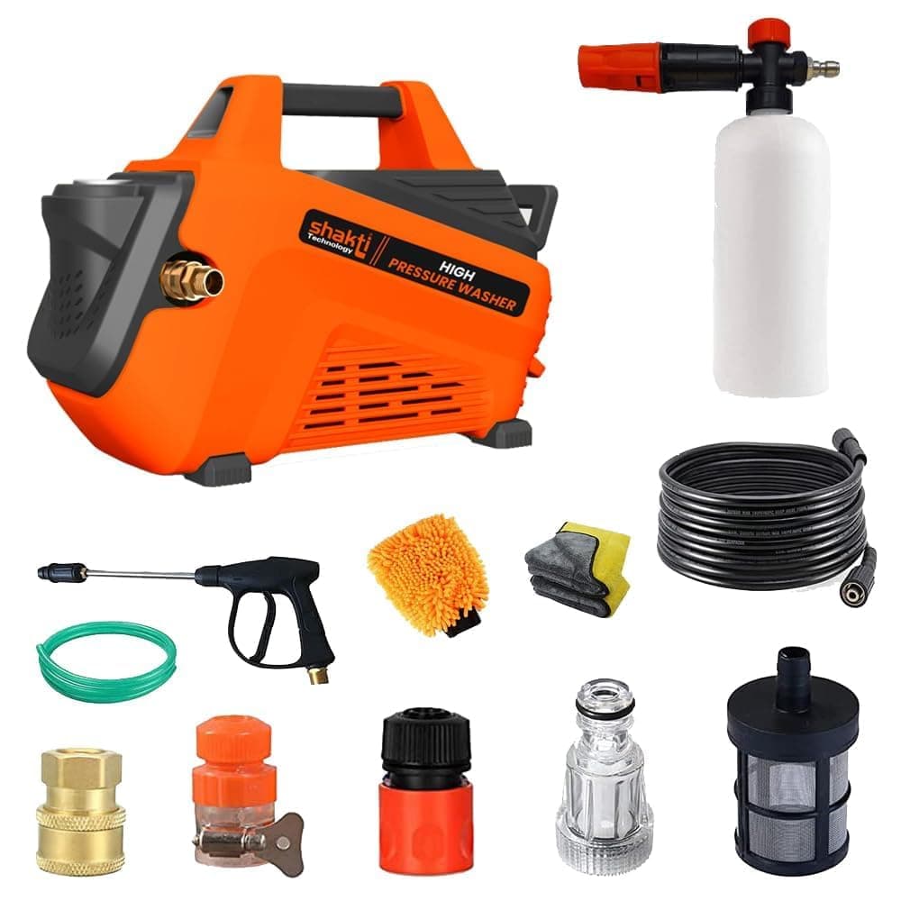 Shakti Technology S7 High Pressure Car Washer Machine with Copper Winding 2100 Watts and Pressure 130 Bar for Cleaning Car, Bike & Home (Copper Winding)