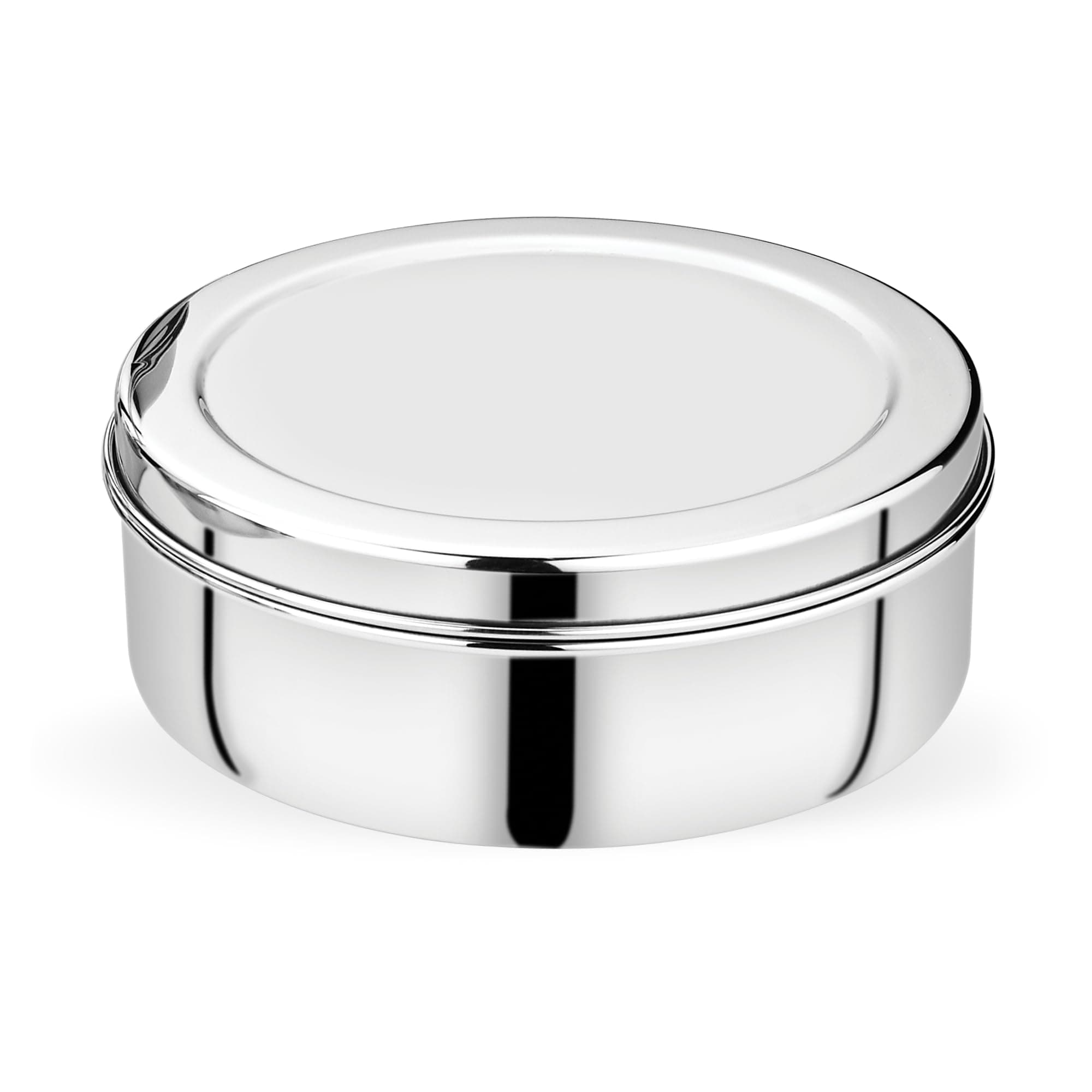 Vinod Stainless Steel Puri Dabba | 2500ml Capacity, 22.5cm Diameter | Multipurpose Stainless Steel Flat Storage Container for Puri, Snacks, Dry Food, Tiffin & Travel Use