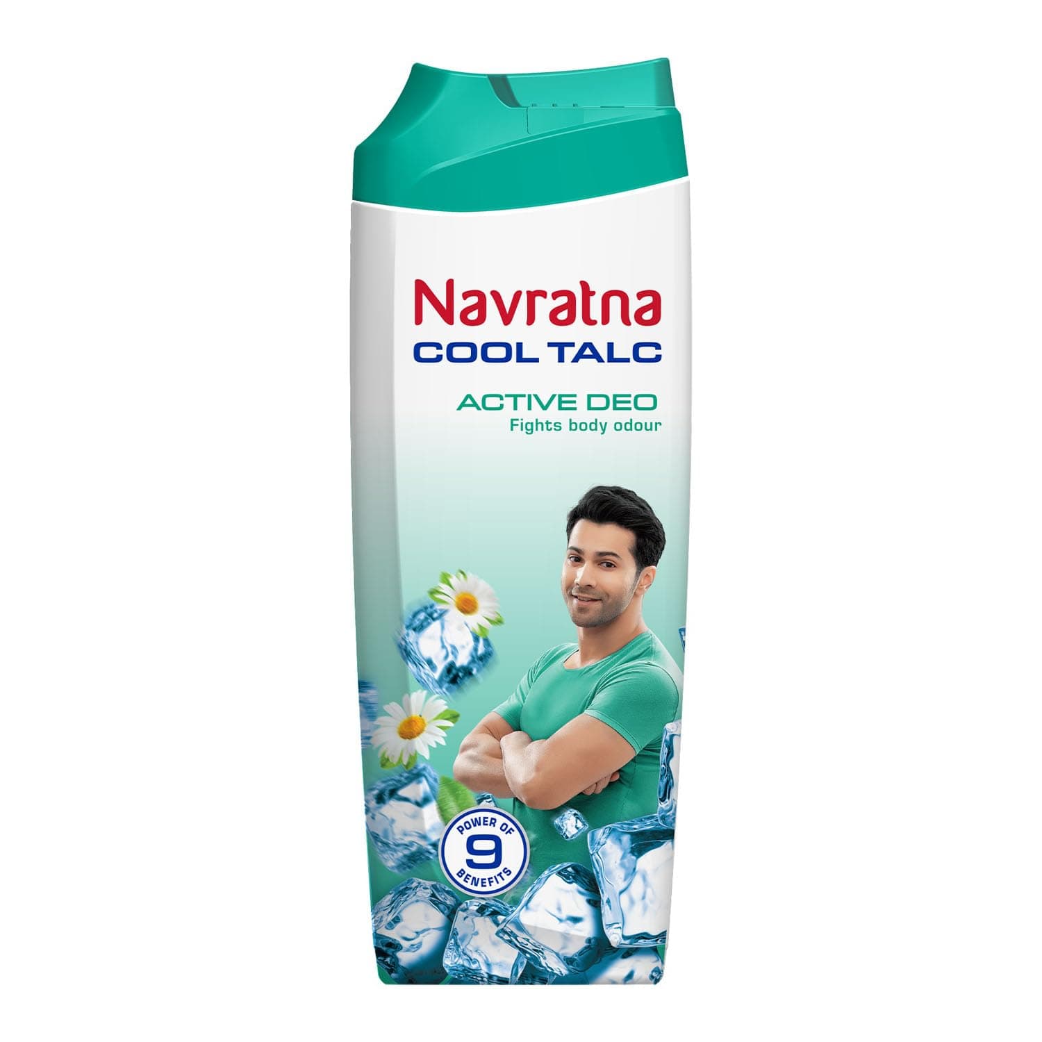 Navratna Cool Talc Active Deo | Talcum Powder | Body Odour Protection & Strong Cooling Effect | Long Lasting Freshness & Fragrance, 400gm