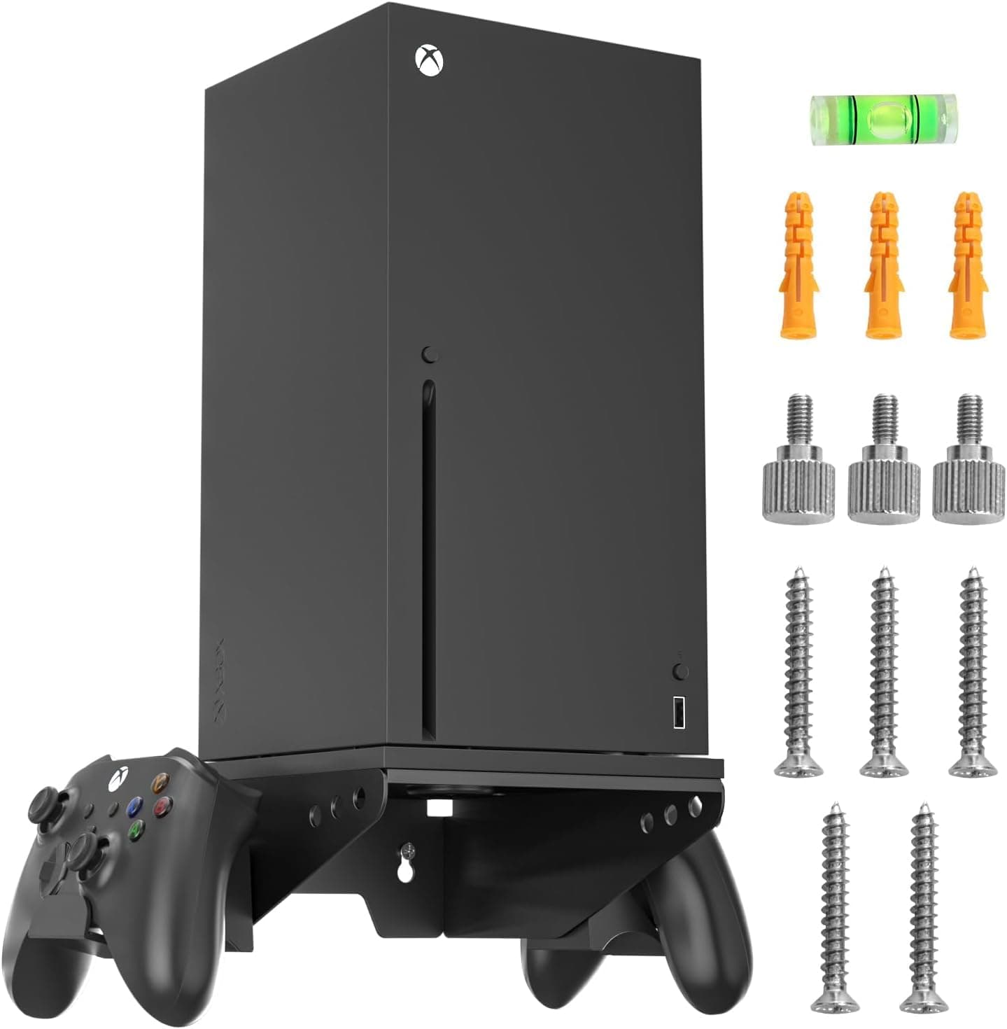 New World Xbox Series X Wall Mount Kit, Wall Bracket Wall Stand for Xbox Series X with Controller and Headset Holder