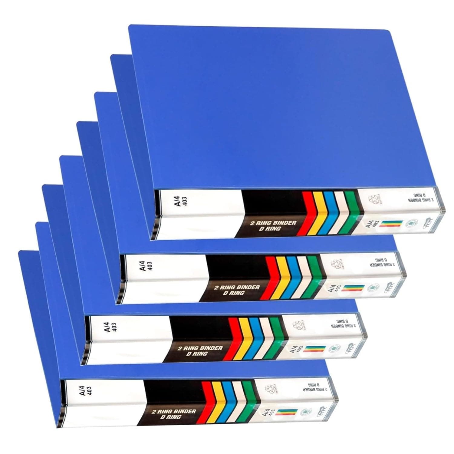 Dotpot 2D Ring Binder - A4 Size Plastic Box File | Certificates & Documents Office Plastic Ring Files (Blue, Pack of 12)