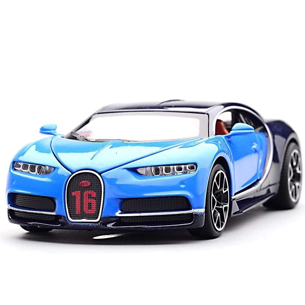 FEXXA 1:32 Scale Bugatti CHIRON Exclusive Alloy Metal Pull Back Die-cast Car Model with Sound Light Mini Auto Toy for Kids Metal Model Toy Car with Sound and Light