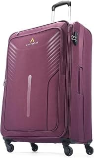 Aristocrat Skyway Large Size Soft Check in Luggage (79 cm) | Spacious Polyester Trolley with 4 Wheels and Combination Lock | Dazzling Maroon | Unisex| 3 Years Warranty