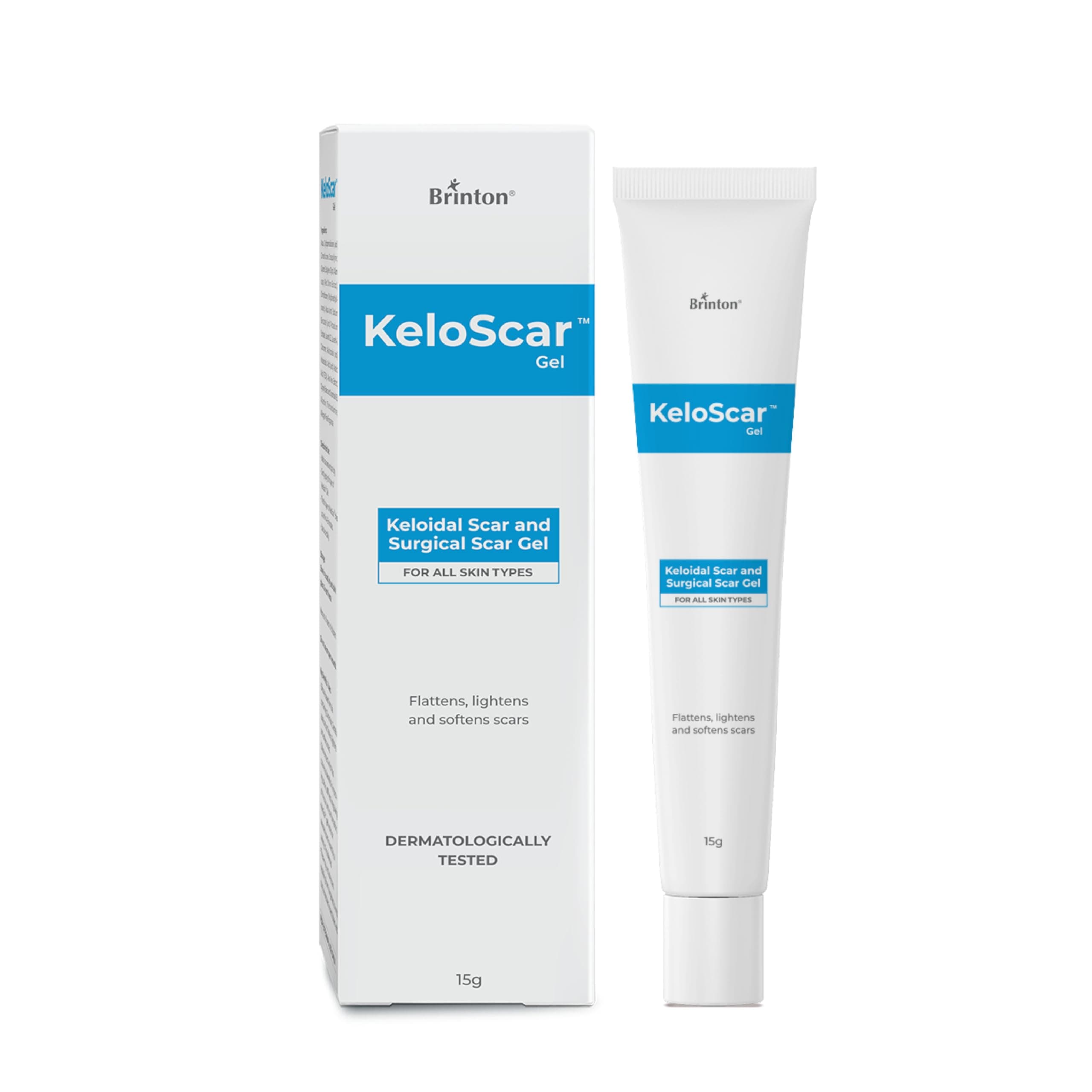 Brinton Keloscar Gel | Surgical Scar Gel for All Skin Types | Lightens, Softens & Heals Scars | Dermatologically Tested | Protects & Moisturizes Skin | Stimulates Regeneration | 15 g