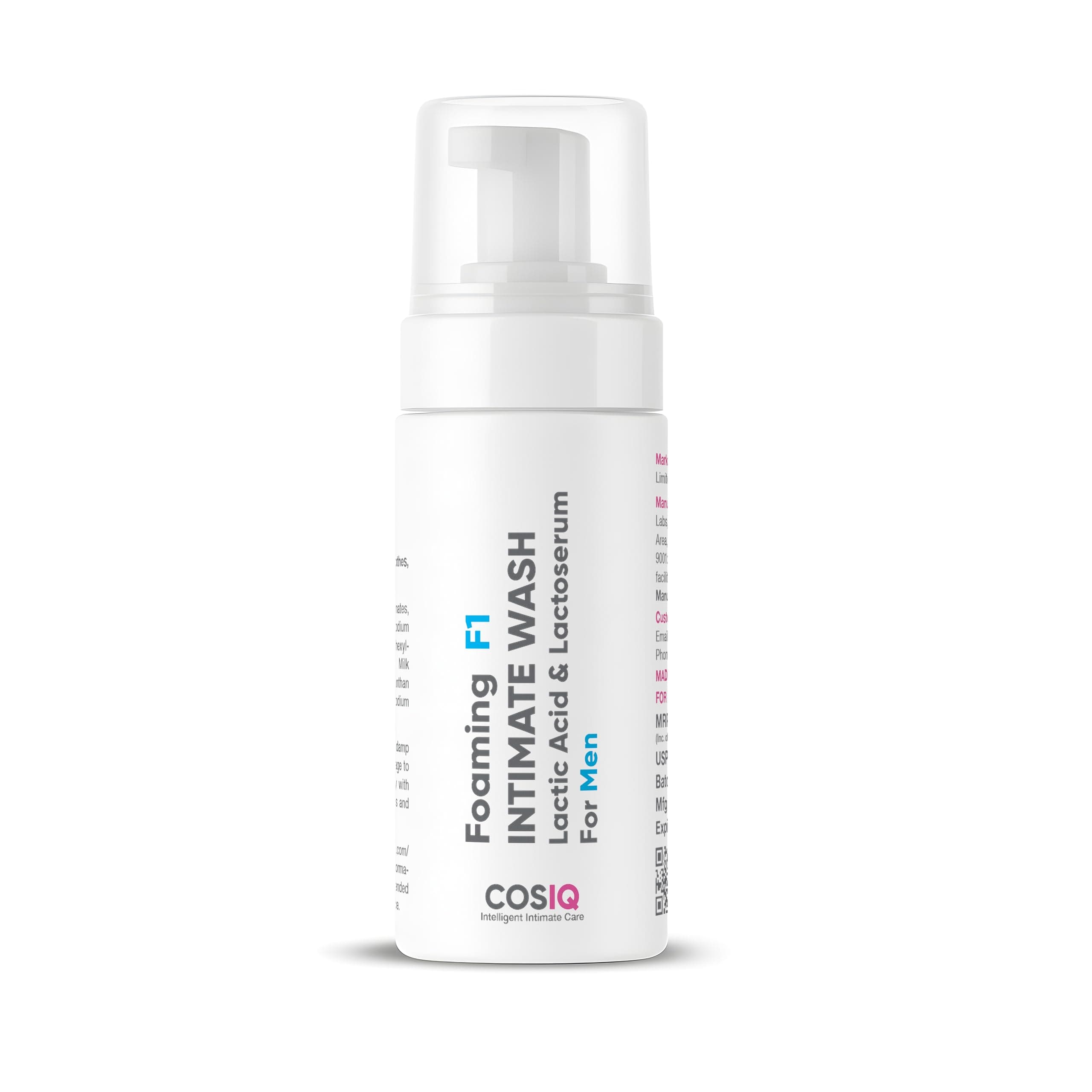 Cos-IQ Brightening Intimate Wash for Men with Lactic Acid, 100ml | pH balanced, controls odour, reduces darkness, gentle daily hygiene, dermatologically tested
