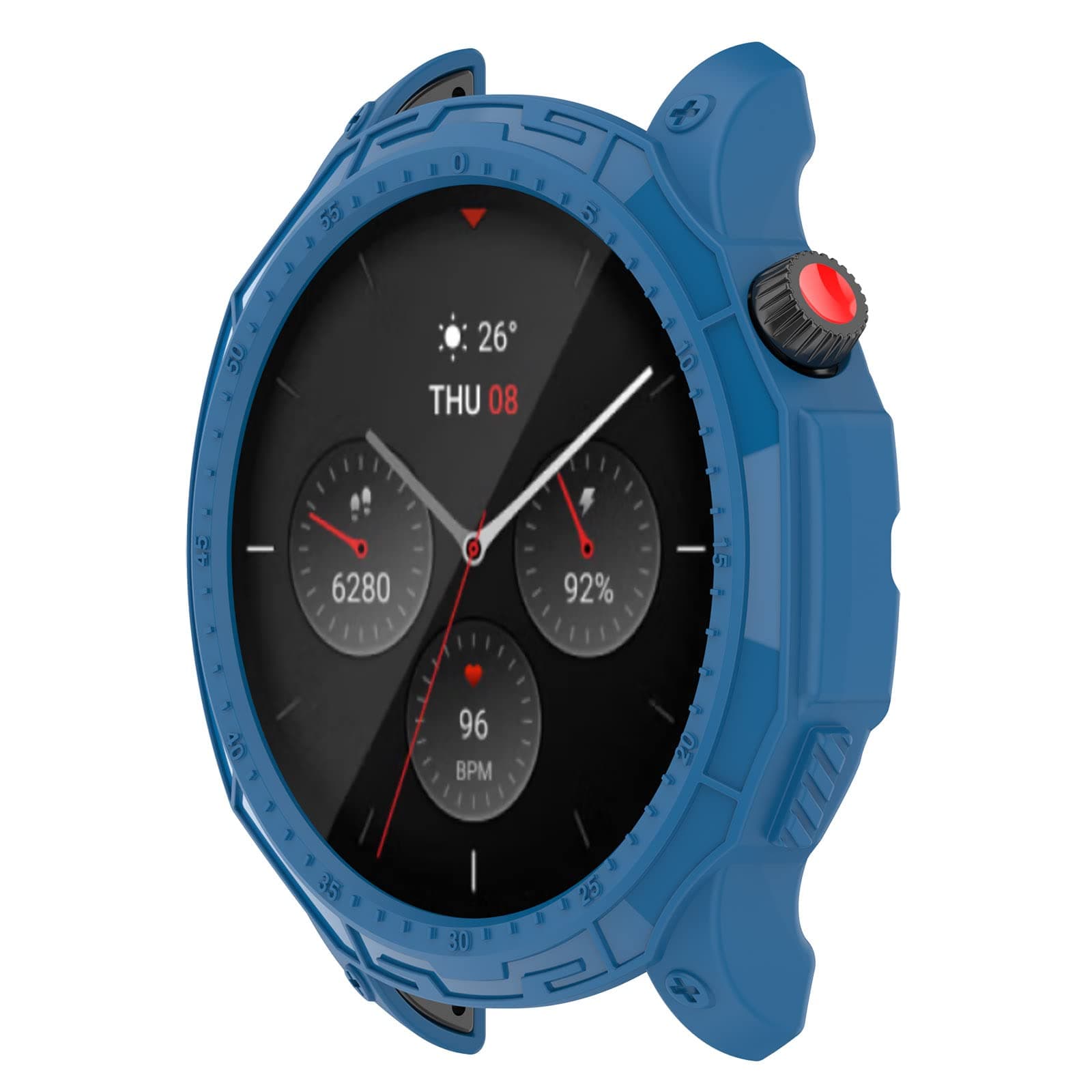 Oboe TPU Bumper Shell Case 'Compatible with' Amazfit GTR 4 & GTR 4 Pro Watch Shockproof Thin Bumper Cover Protector (Blue)