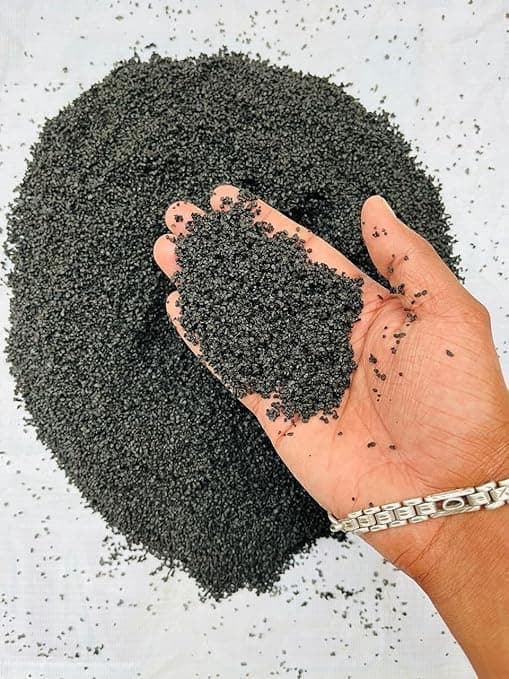 Baba Ka Deewana Natural Crushed Sand for Specially for Aquarium,Sand Pit,Kids Playing (Black, 1 KG)